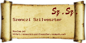 Szenczi Szilveszter névjegykártya