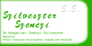 szilveszter szenczi business card